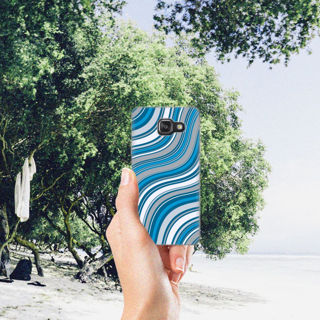 Samsung Galaxy A3 2016 TPU bumper Waves Blue
