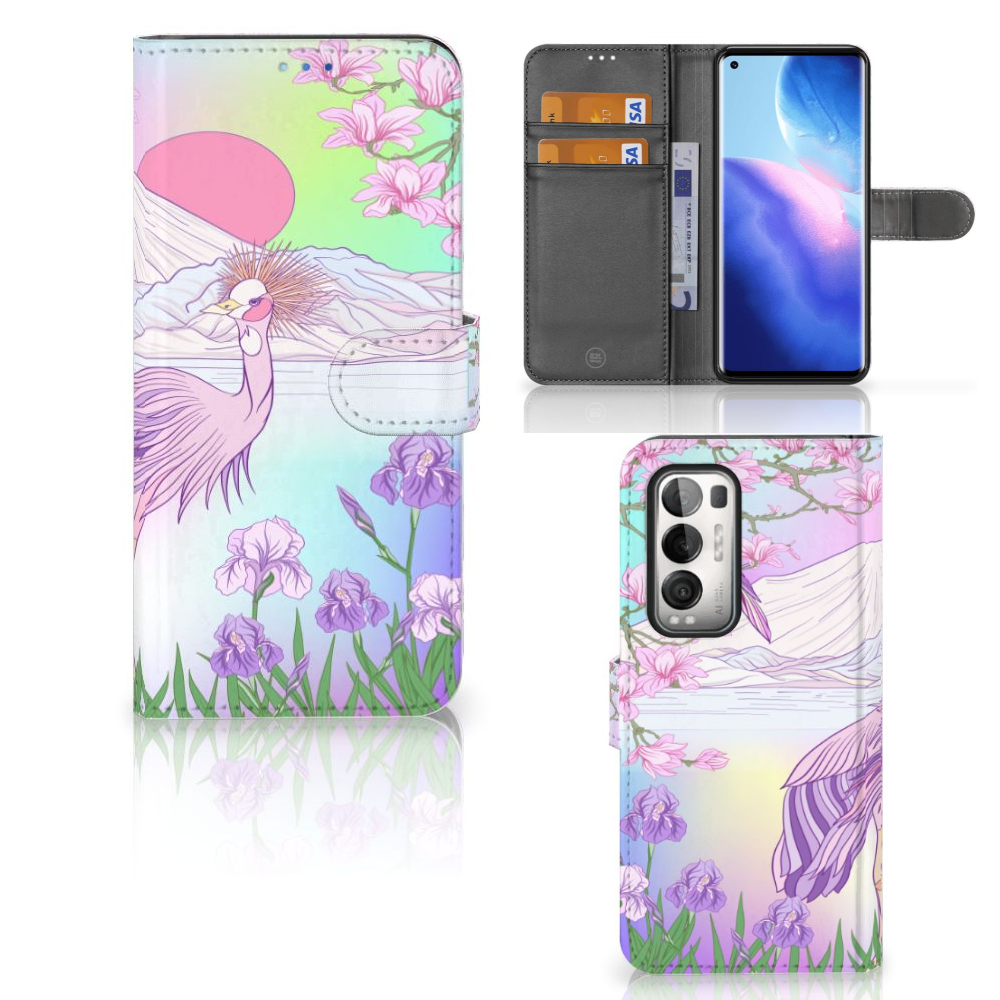 OPPO Find X3 Neo 5G Telefoonhoesje met Pasjes Bird