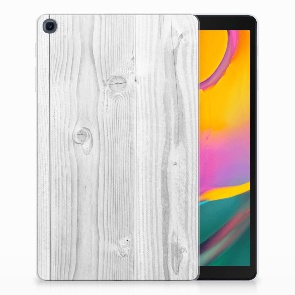 Samsung Galaxy Tab A 10.1 (2019) Silicone Tablet Hoes White Wood