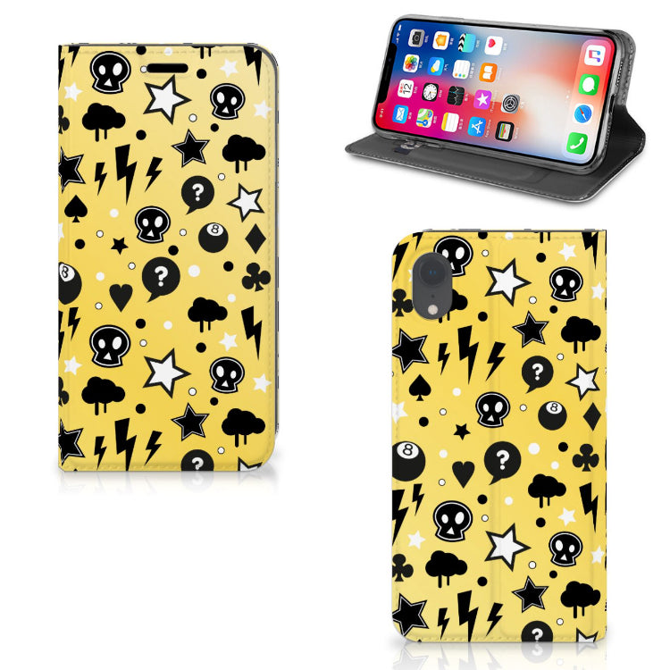 Mobiel BookCase Apple iPhone Xr Punk Geel