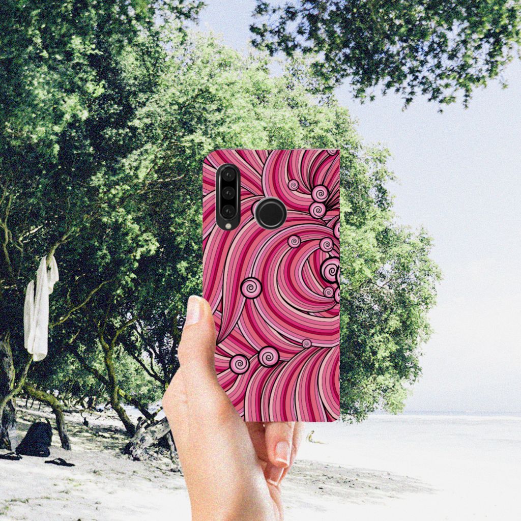 Huawei P30 Lite New Edition Bookcase Swirl Pink