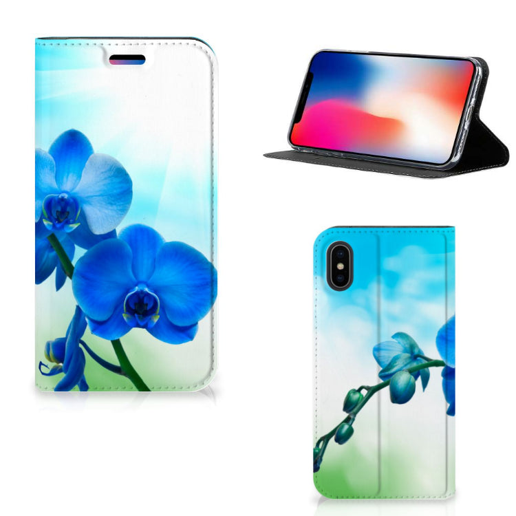 Apple iPhone X | Xs Smart Cover Orchidee Blauw - Cadeau voor je Moeder