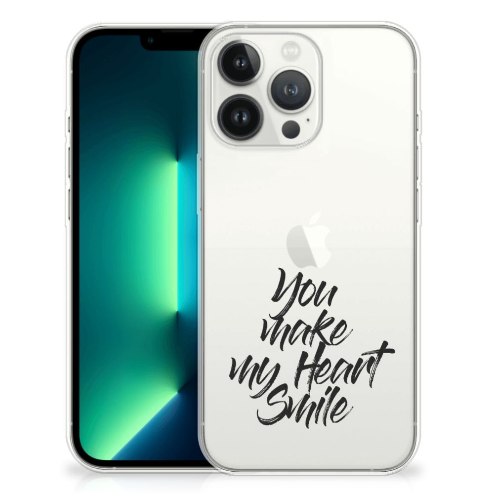 iPhone 13 Pro Max Siliconen hoesje met naam Heart Smile B2C Telecom