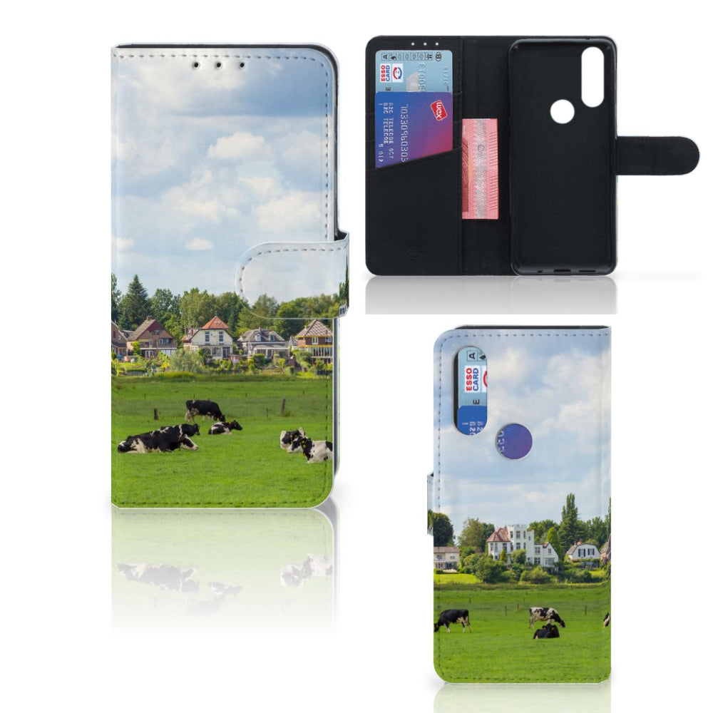 Motorola One Action Telefoonhoesje met Pasjes Koeien