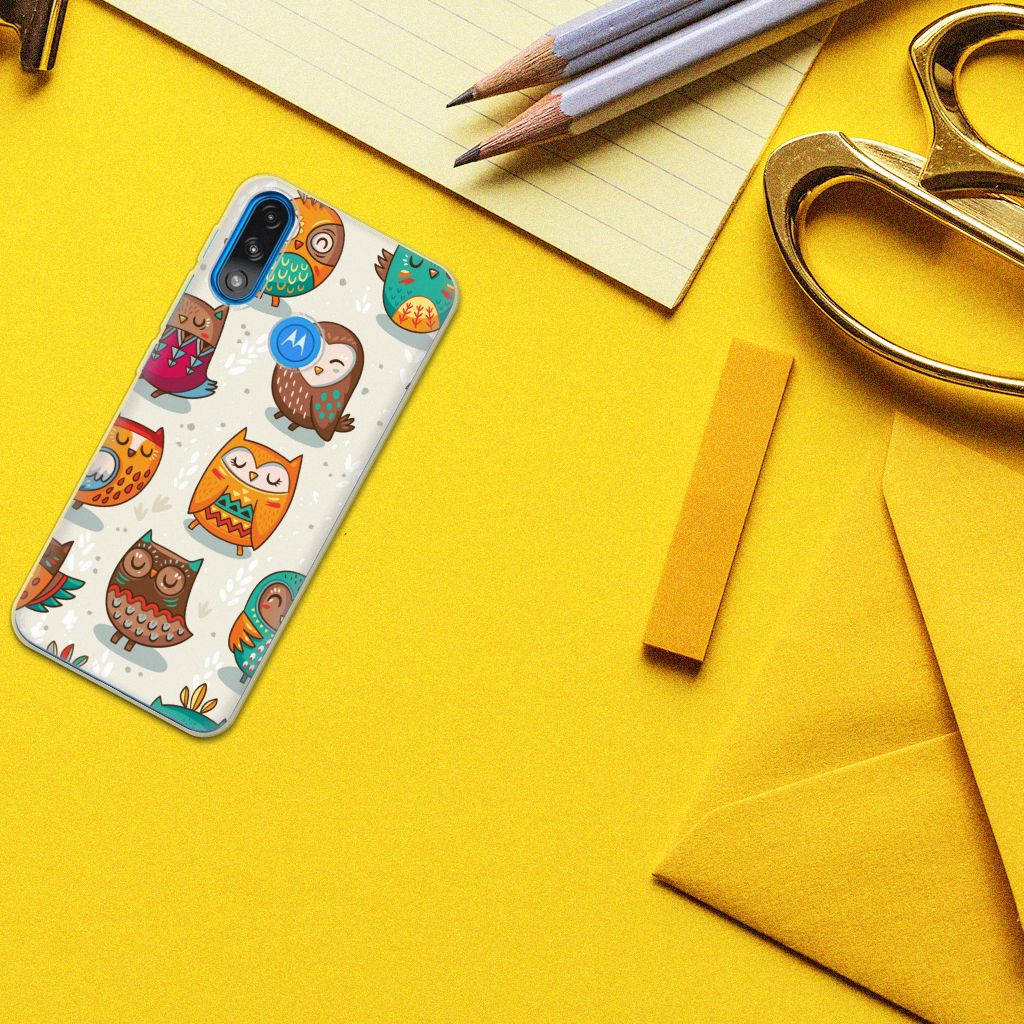 Motorola Moto E7/E7i Power TPU Hoesje Vrolijke Uilen B2C Telecom