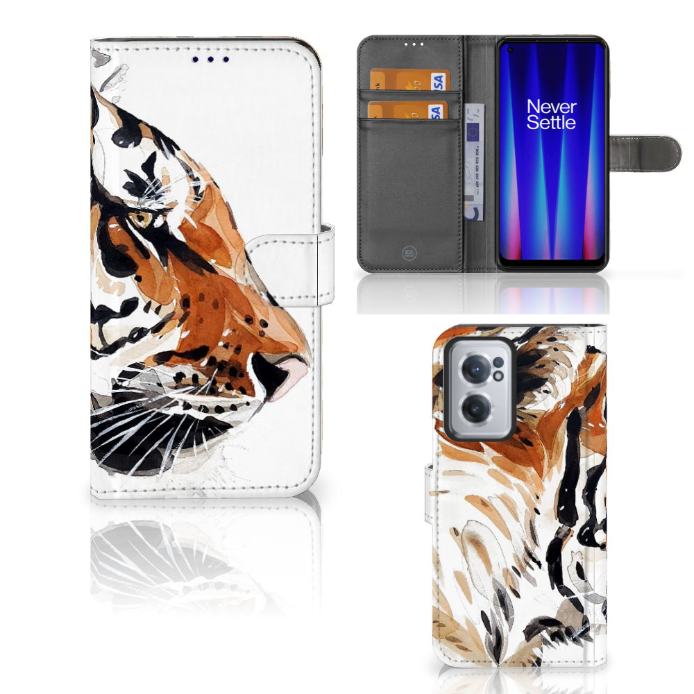 Hoesje OnePlus Nord CE 2 Watercolor Tiger