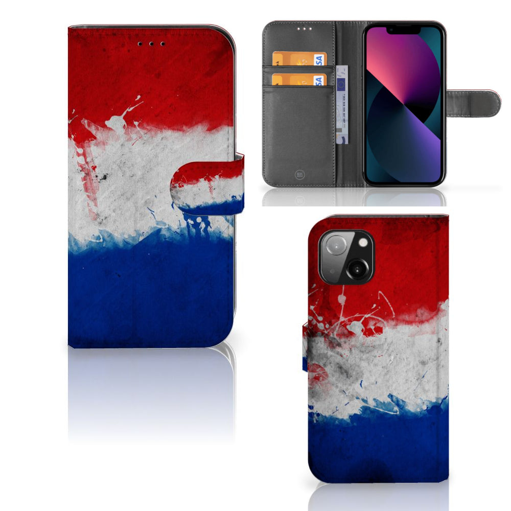 Apple iPhone 13 Bookstyle Case Nederland met design van de Nederlandse vlag.