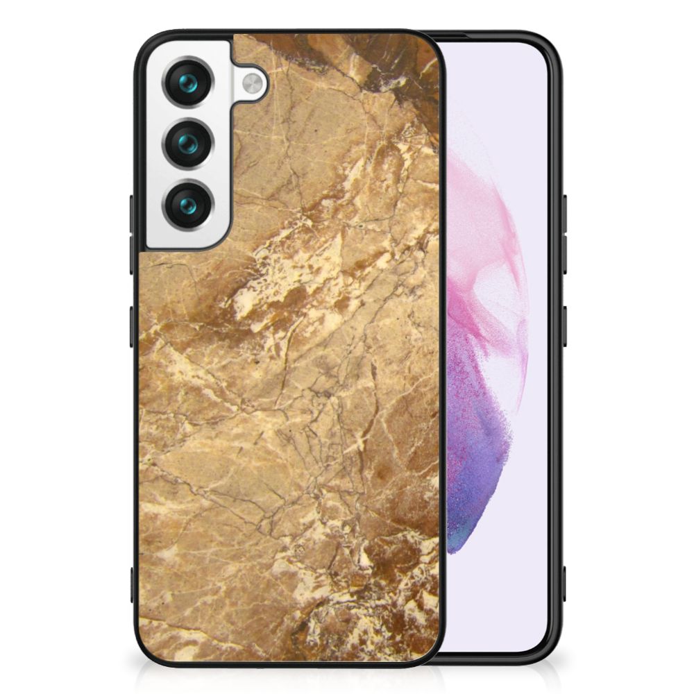 Samsung Galaxy S22 Marmeren Print Telefoonhoesje Marmer Creme