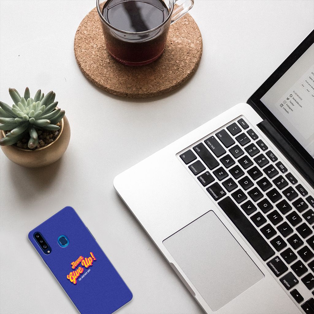 Samsung Galaxy A20s Siliconen hoesje met naam Never Give Up B2C Telecom
