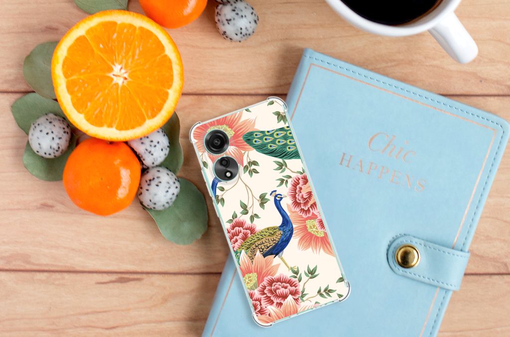 Case Anti-shock voor OPPO A78 4G Pink Peacock B2C Telecom