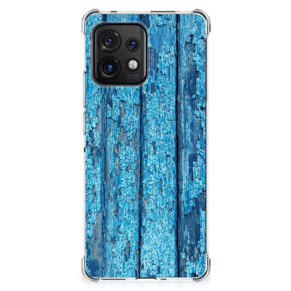 Motorola Edge 40 Pro Stevig Telefoonhoesje Wood Blue