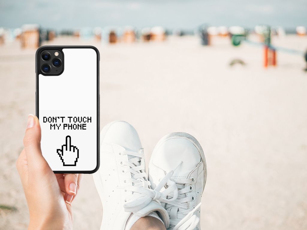 Apple iPhone 11 Pro Max TPU Hoesje Finger Don't Touch My Phone B2C Telecom