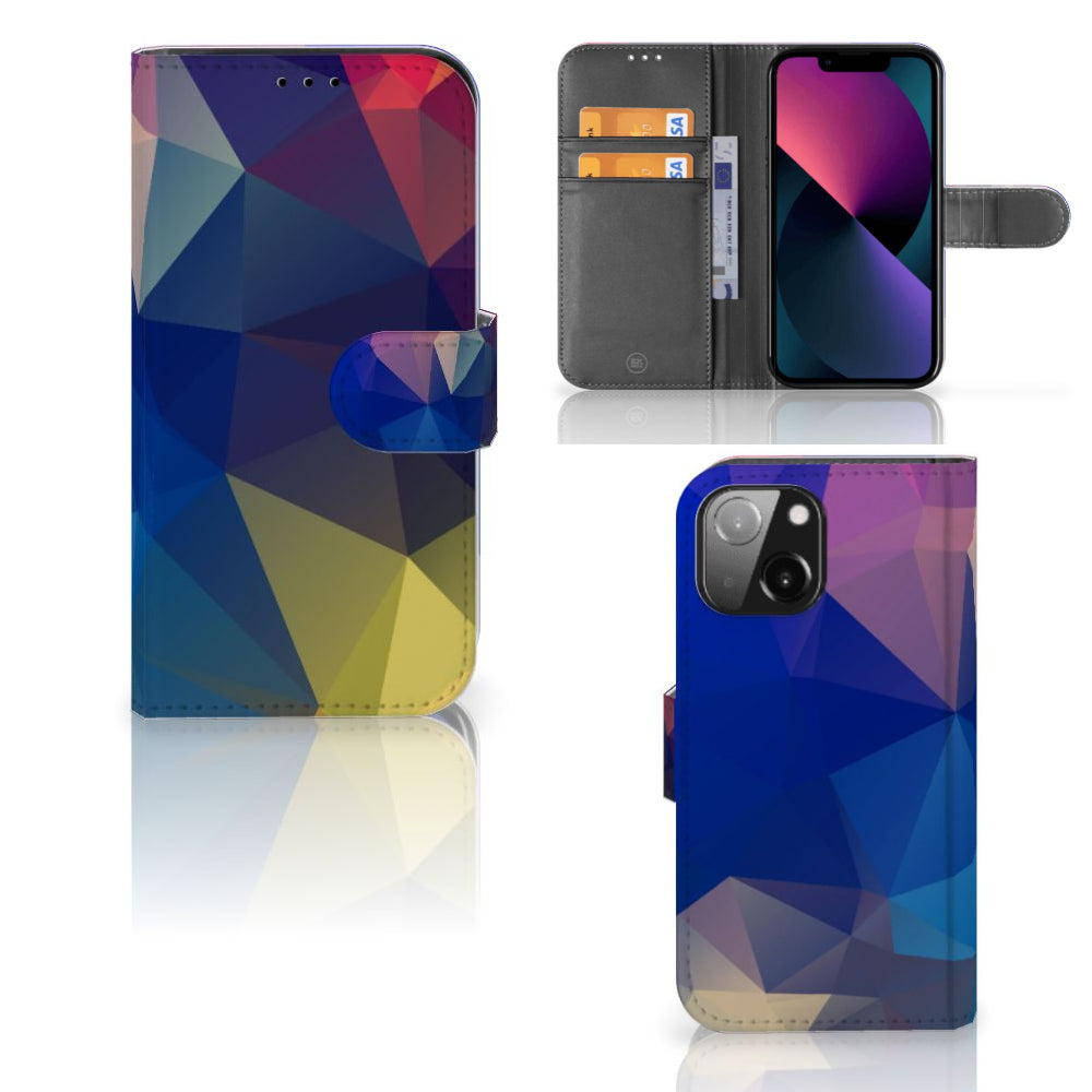 iPhone 13 Mini Book Case Polygon Dark