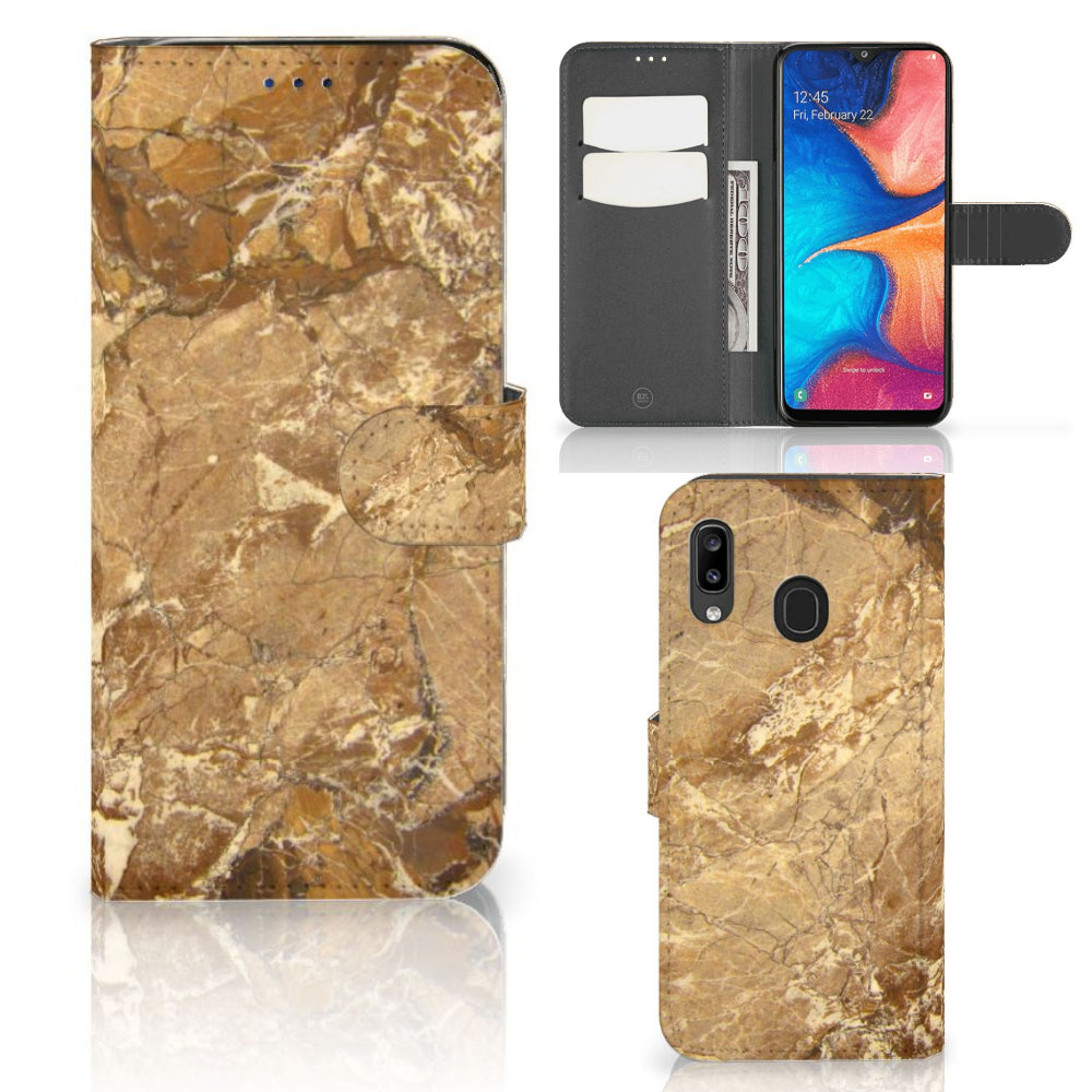 Samsung Galaxy A30 Bookcase Marmer Creme