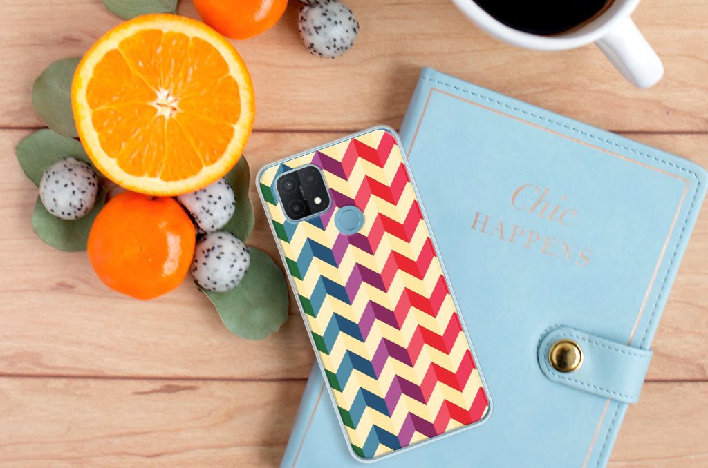 OPPO A15 TPU bumper Zigzag Multi Color B2C Telecom