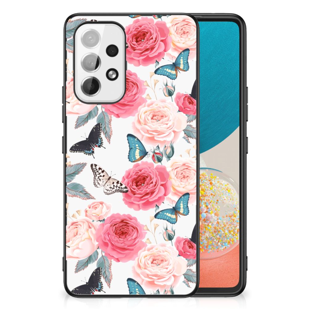 Samsung Galaxy A53 Bloemen Hoesje Butterfly Roses