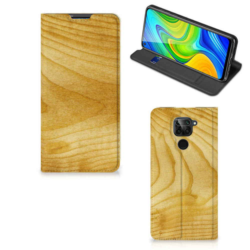 Xiaomi Redmi Note 9 Book Wallet Case Licht Hout