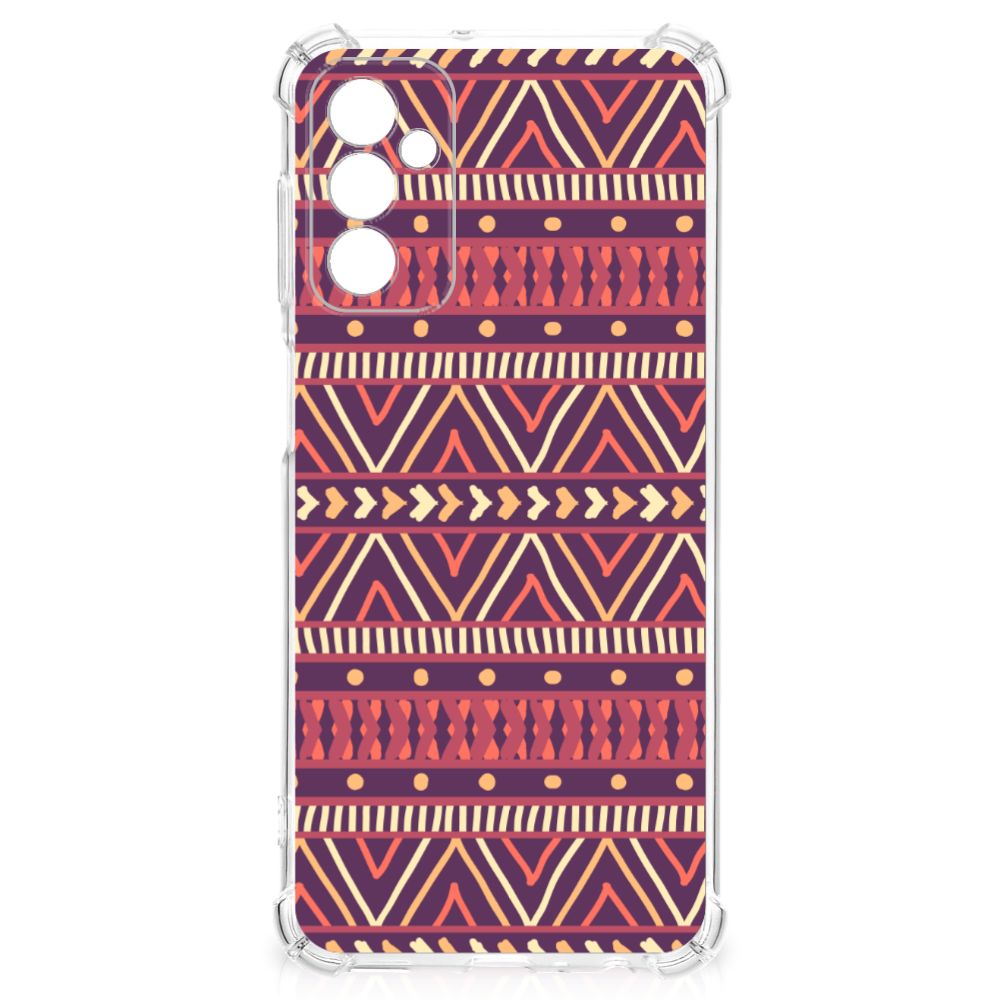Samsung Galaxy M13 4G | M23 Doorzichtige Silicone Hoesje Aztec Paars B2C Telecom