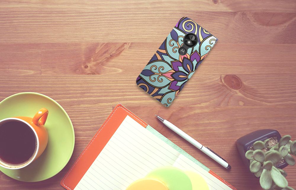Motorola Moto E5 Play Smart Cover Purple Flower