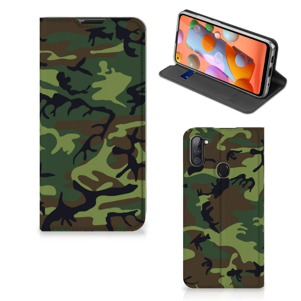 Samsung Galaxy M11 | A11 Hoesje met Magneet Army Dark