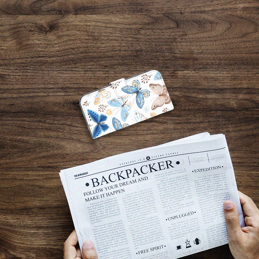 Telefoonhoesje met Pasjes voor Apple iPhone 14 Vlinder