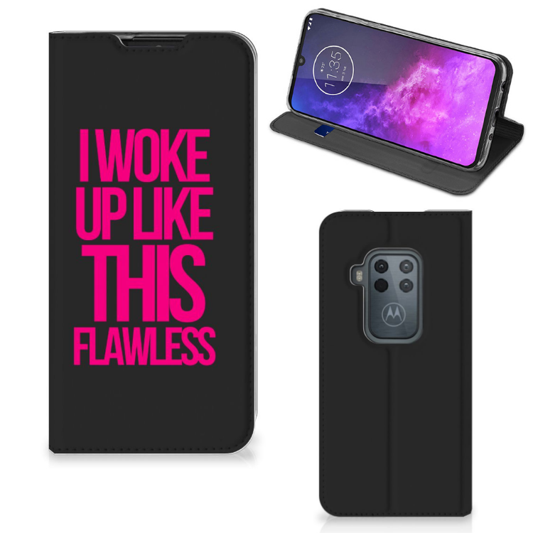 Motorola One Zoom Hoesje met tekst Woke Up - Origineel Cadeau Zelf Maken - B2C Telecom