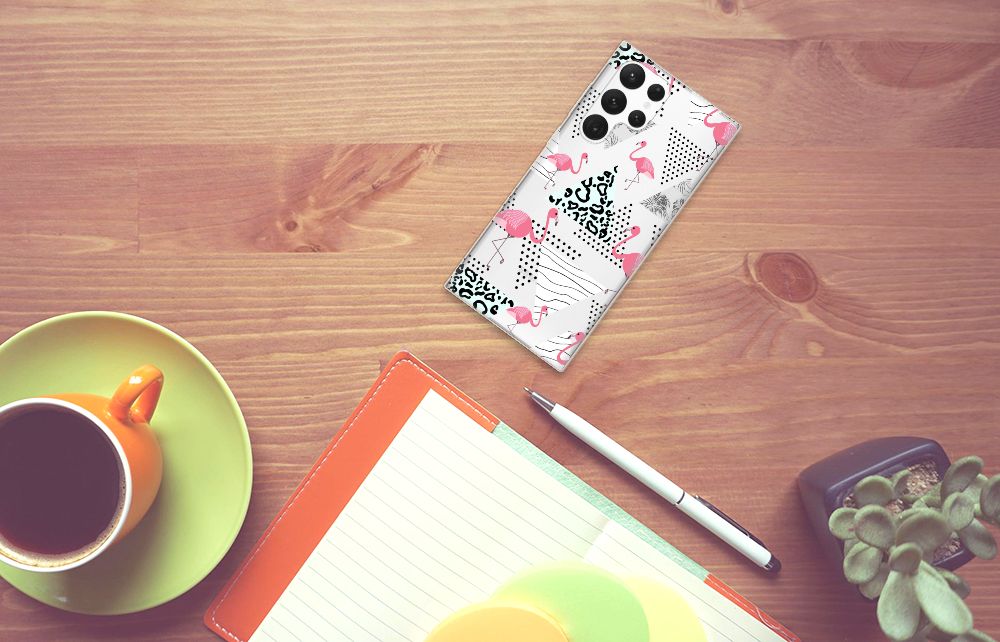 Samsung Galaxy S22 Ultra TPU Hoesje Flamingo Triangle B2C Telecom