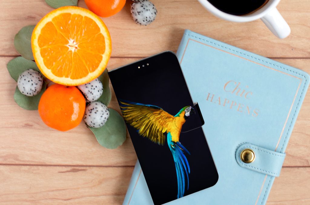 OPPO A15 Telefoonhoesje met Pasjes Papegaai