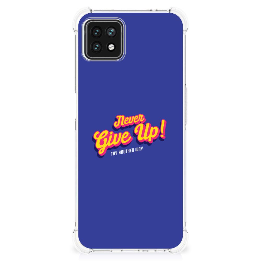 OPPO A53 5G | A73 5G Telefoonhoesje met tekst Never Give Up B2C Telecom