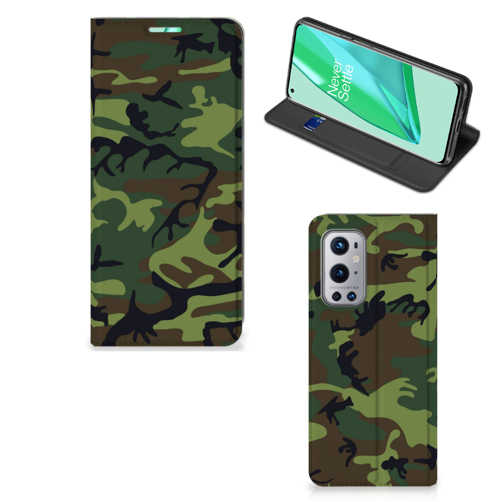 OnePlus 9 Pro Hoesje met Magneet Army Dark - B2C Telecom
