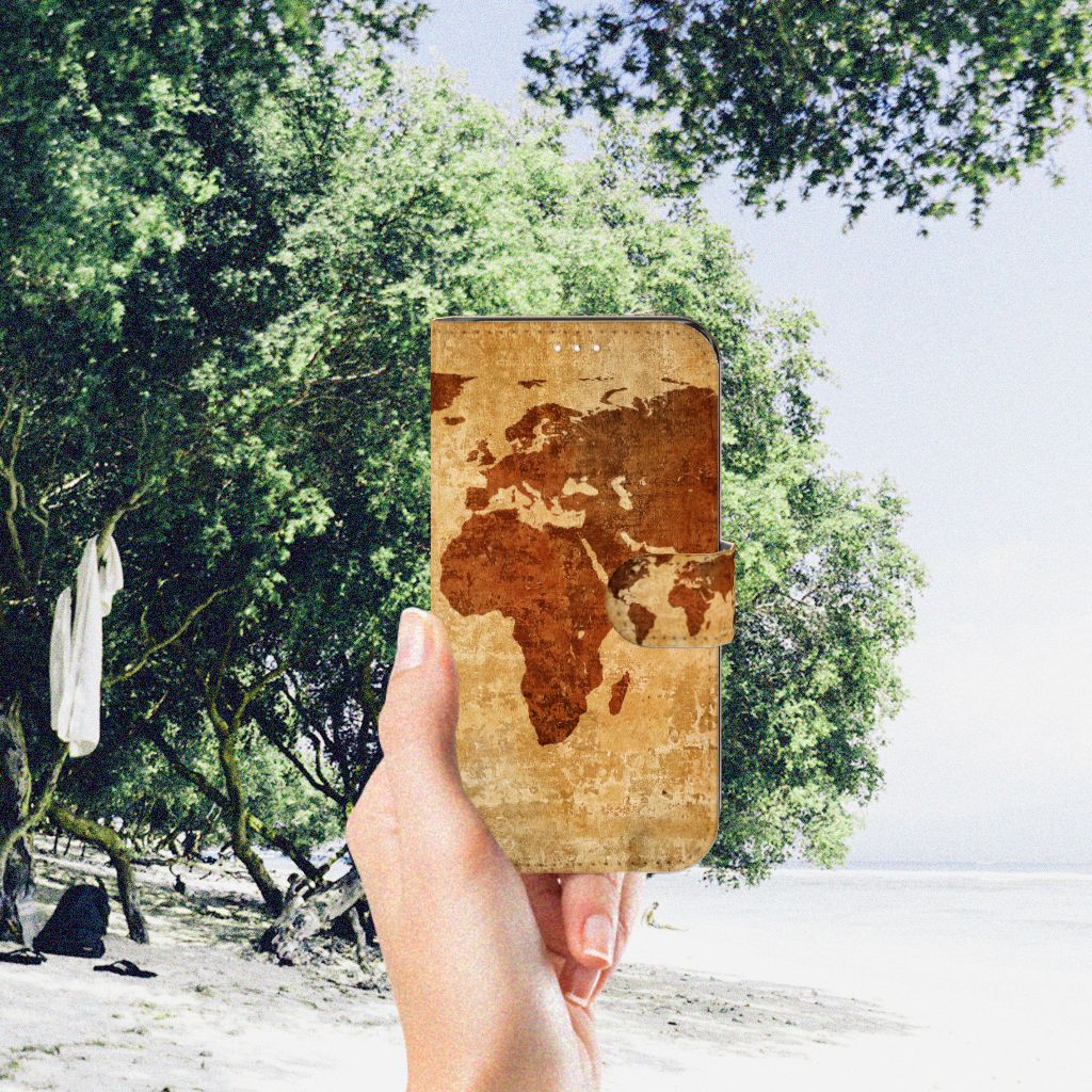 Samsung Galaxy S23 Flip Cover Wereldkaart