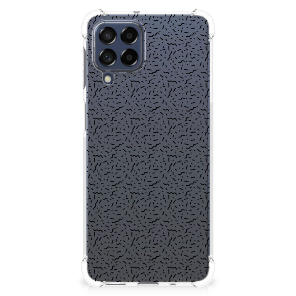 Samsung Galaxy M53 Doorzichtige Silicone Hoesje Stripes Dots B2C Telecom