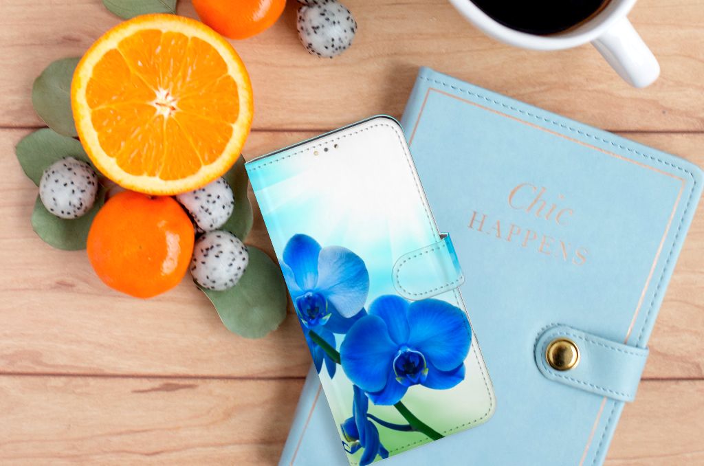 OPPO A15 Hoesje Orchidee Blauw - Cadeau voor je Moeder