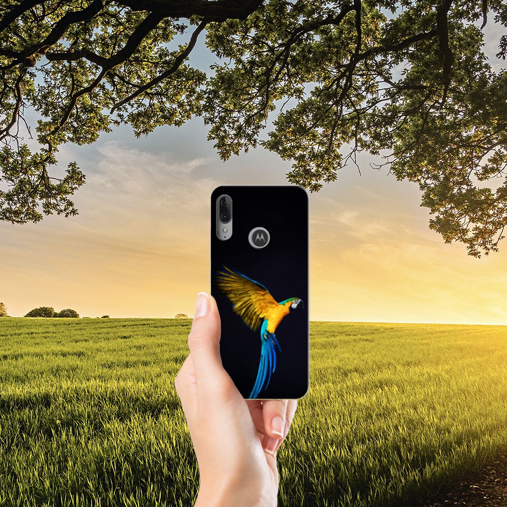 Motorola Moto E6 Plus TPU Hoesje Papegaai