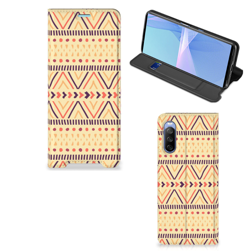 Sony Xperia 10 III Hoesje met Magneet Aztec Yellow - B2C Telecom