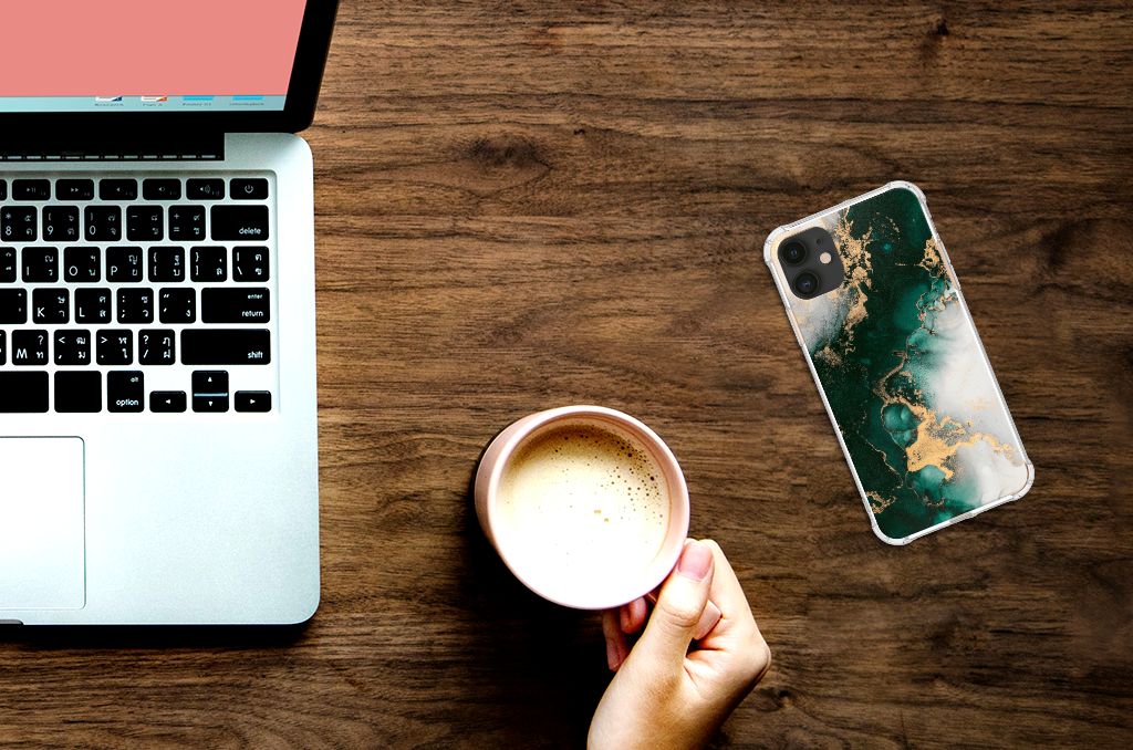 Anti-Shock Hoesje voor Apple iPhone 11 Marmer Groen B2C Telecom