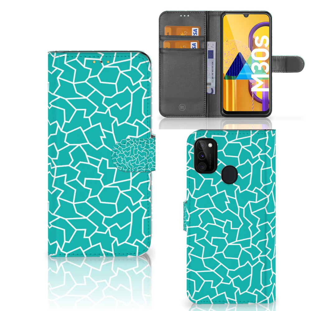 Samsung Galaxy M21 | M30s Hoesje Cracks Blue