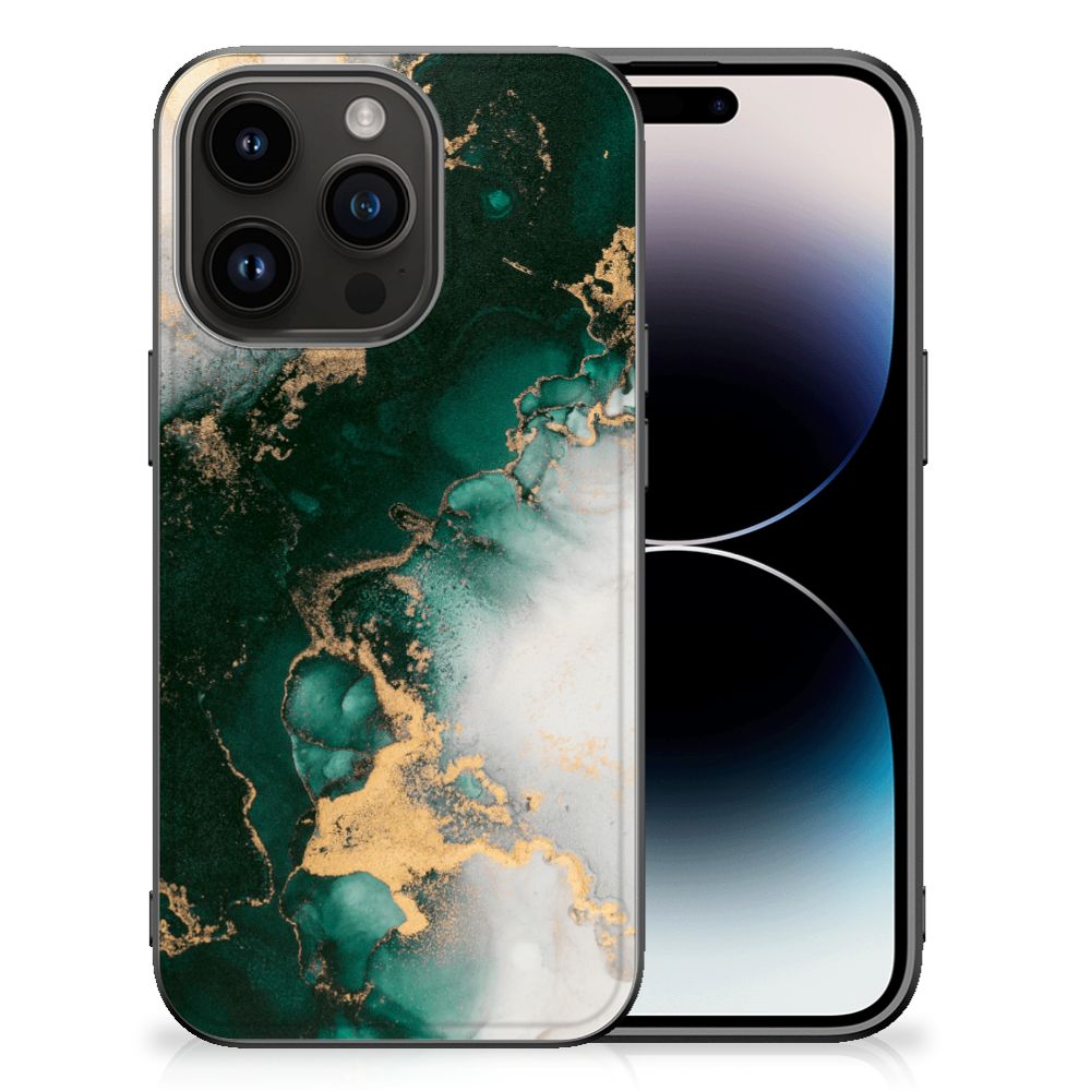 Marmeren Print Telefoonhoesje voor iPhone 15 Pro Marmer Groen