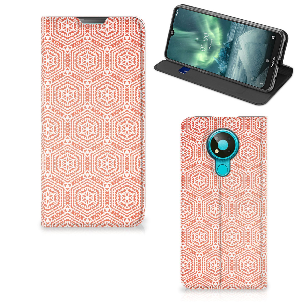 Nokia 3.4 Hoesje met Magneet Pattern Orange - B2C Telecom