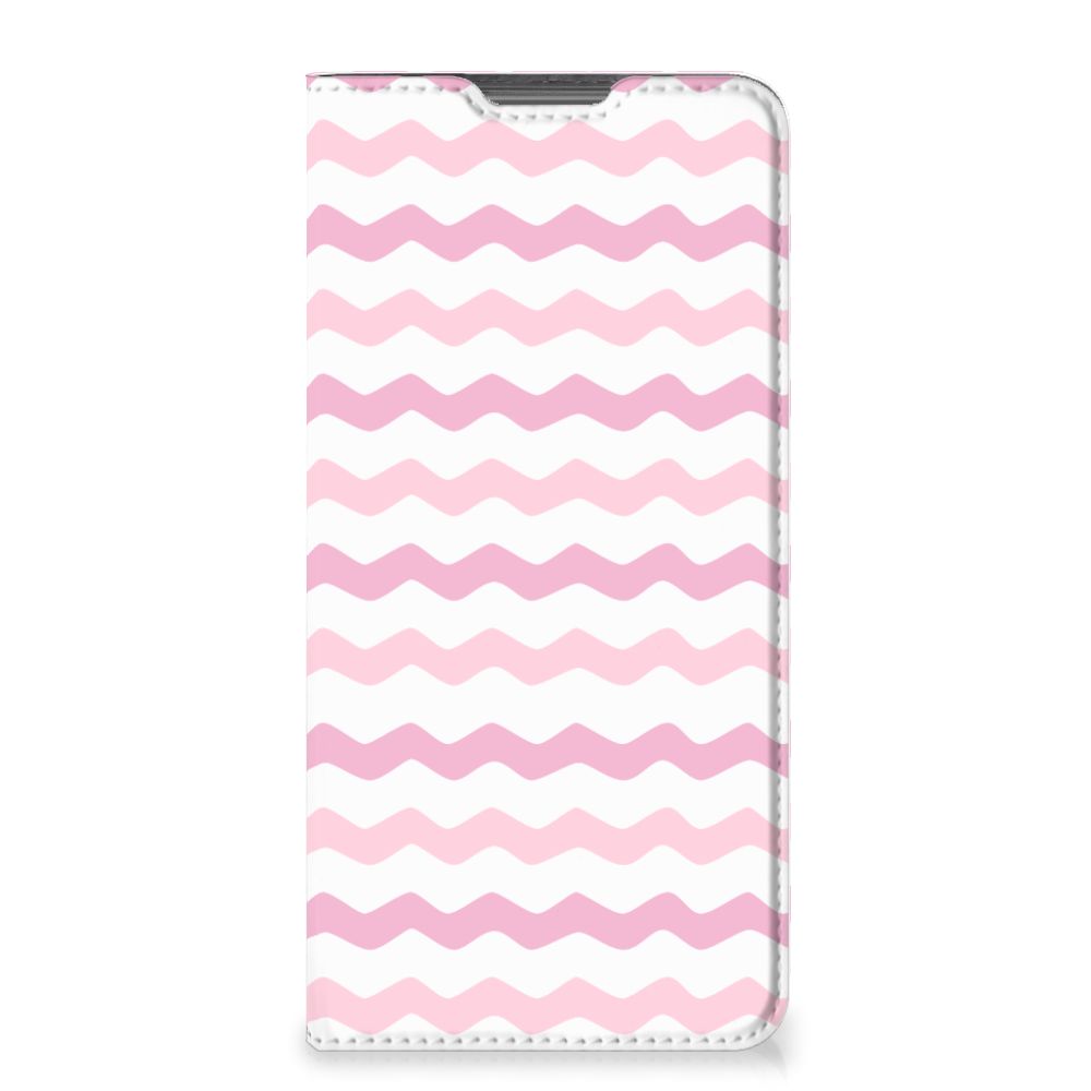 Motorola Moto G52 | Moto G82 Hoesje met Magneet Waves Roze - B2C Telecom