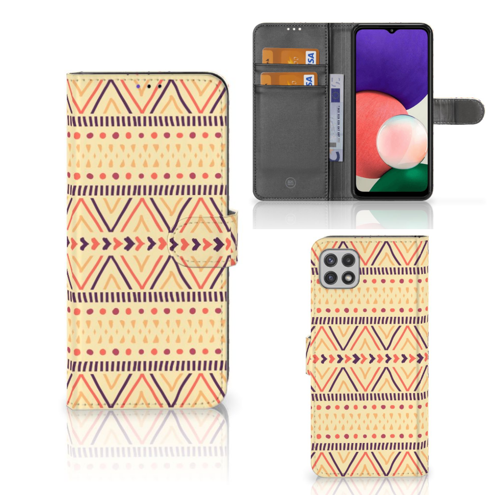 Samsung Galaxy A22 5G Telefoon Hoesje Aztec Yellow