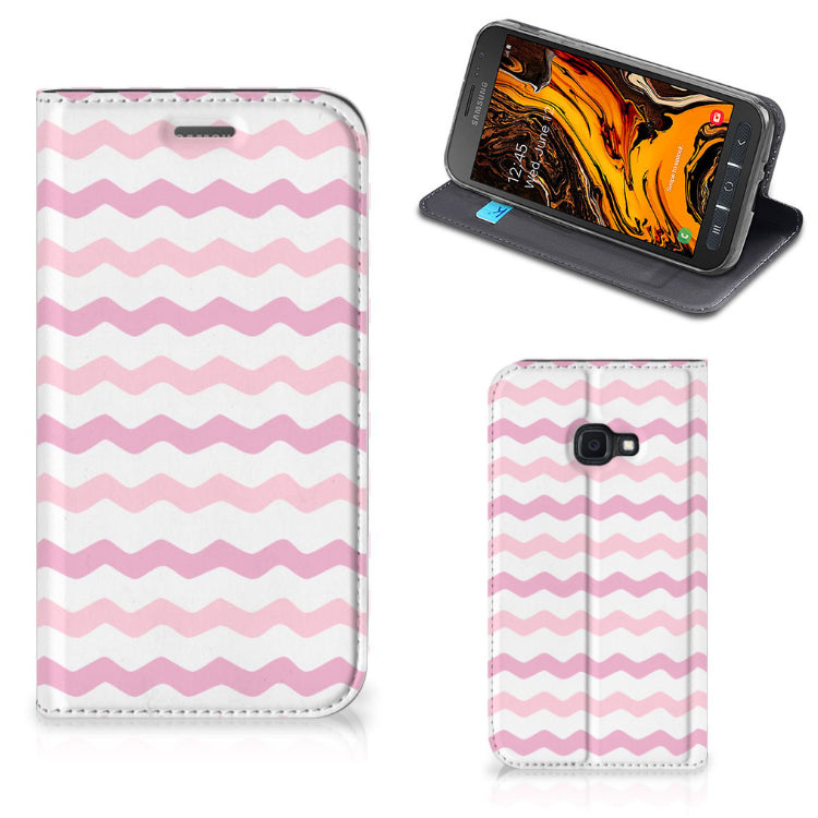Samsung Galaxy Xcover 4s Hoesje met Magneet Waves Roze