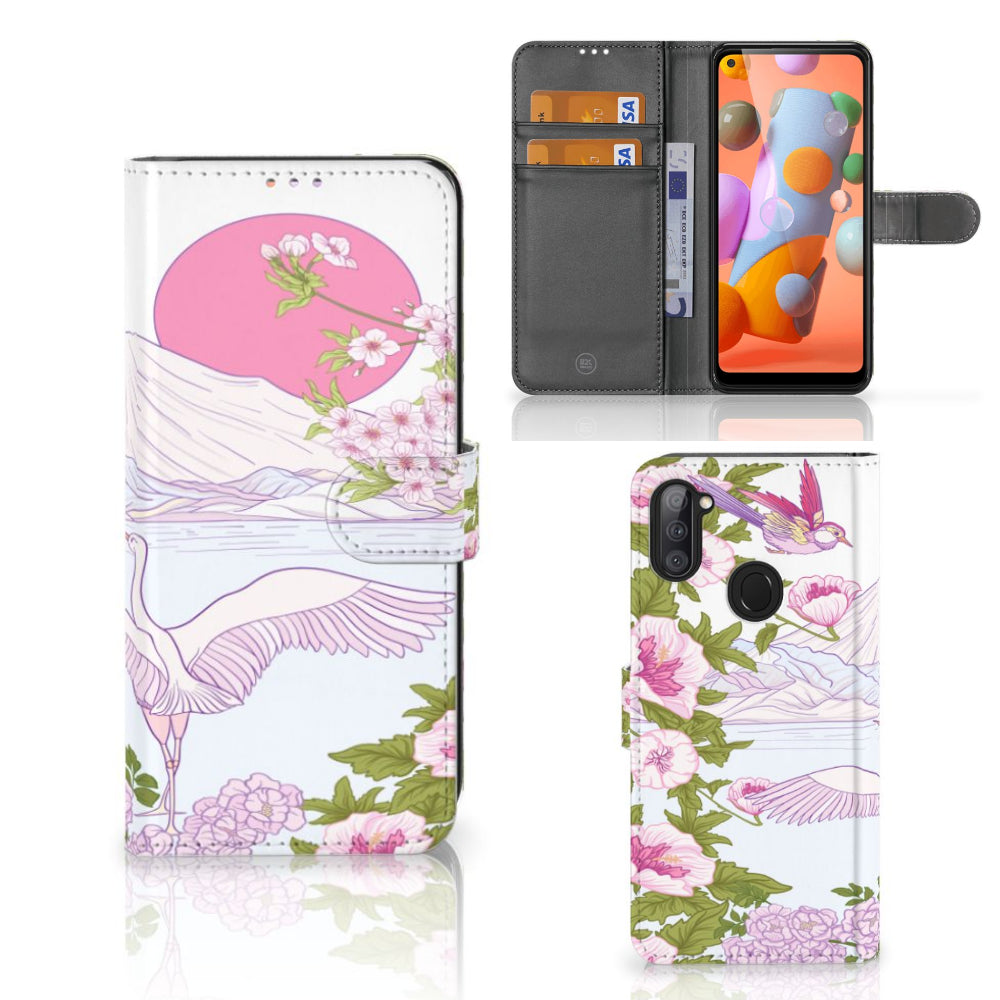 Samsung Galaxy M11 | A11 Telefoonhoesje met Pasjes Bird Standing