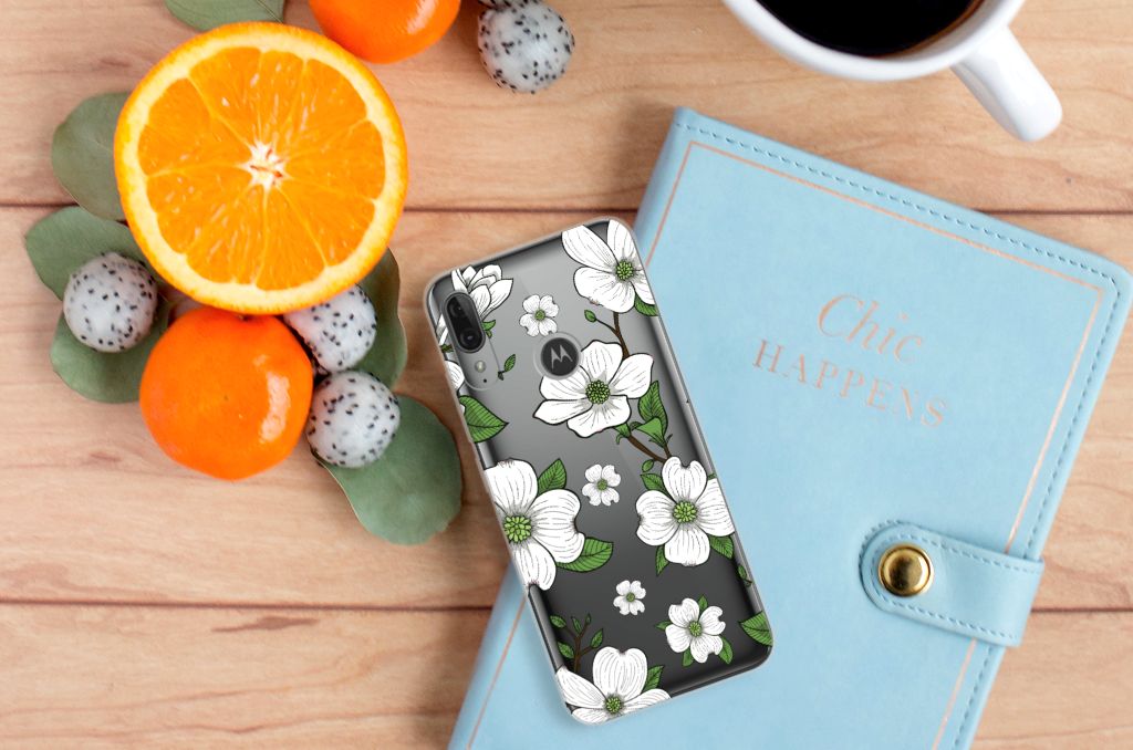 Motorola Moto E6 Plus TPU Case Dogwood Flowers