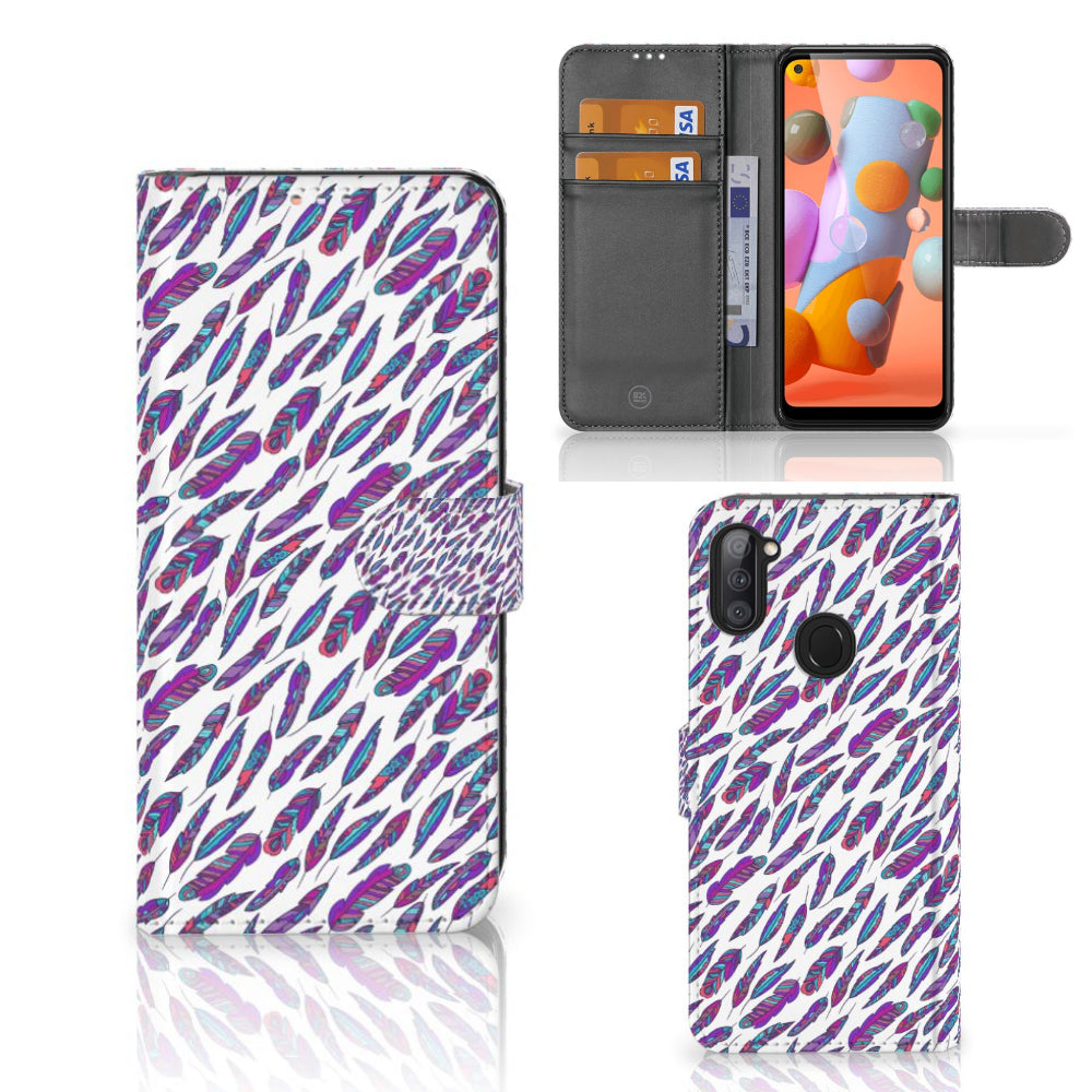 Samsung Galaxy M11 | A11 Telefoon Hoesje Feathers Color