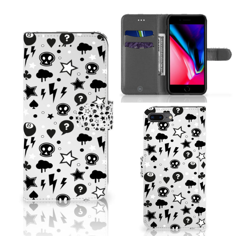 Telefoonhoesje met Naam Apple iPhone 7 Plus | 8 Plus Silver Punk