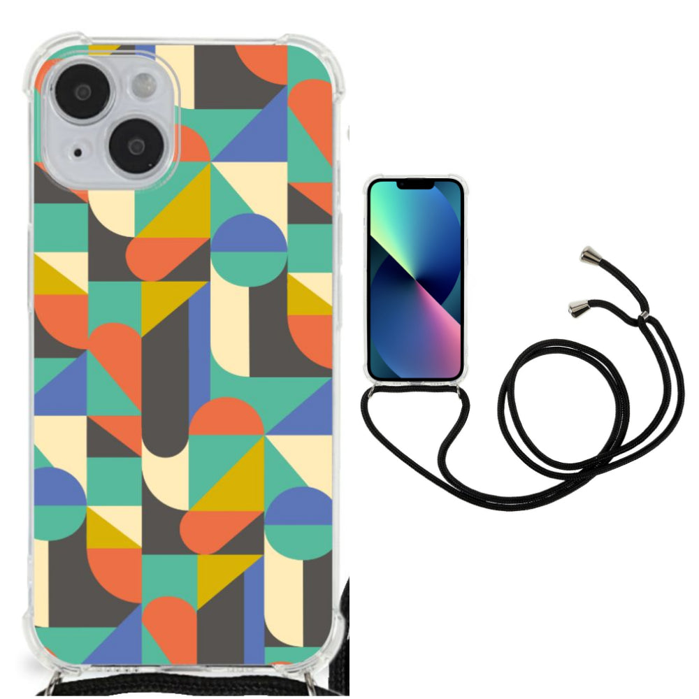 iPhone 14 Doorzichtige Silicone Hoesje Funky Retro