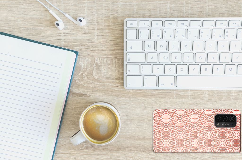 OPPO A54 5G | A74 5G | A93 5G Hoesje met Magneet Pattern Orange - B2C Telecom