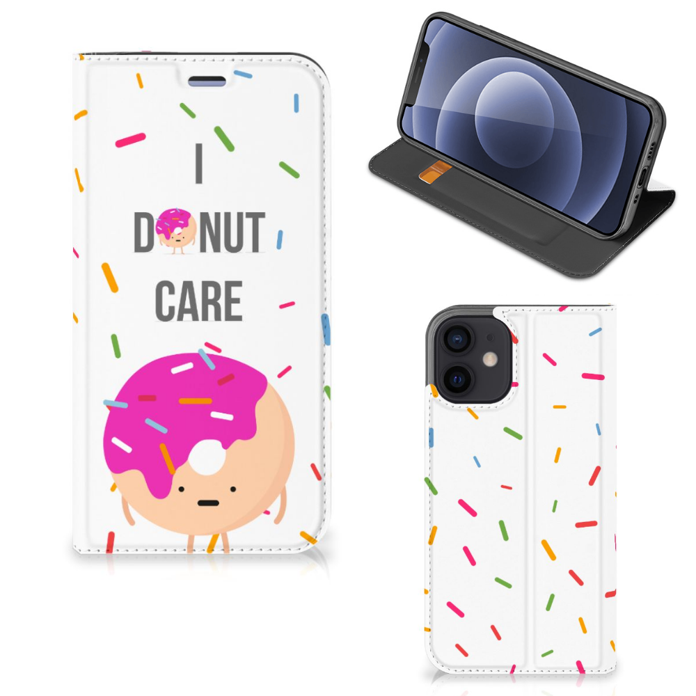 iPhone 12 Mini Flip Style Cover Donut Roze - B2C Telecom