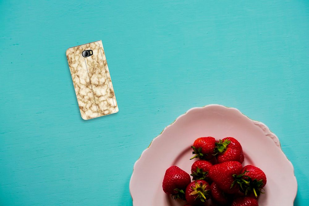 Huawei Y5 2 | Y6 Compact Standcase Marmer Goud